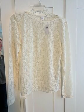 GAP Ivory Lace Long Sleeve Tee